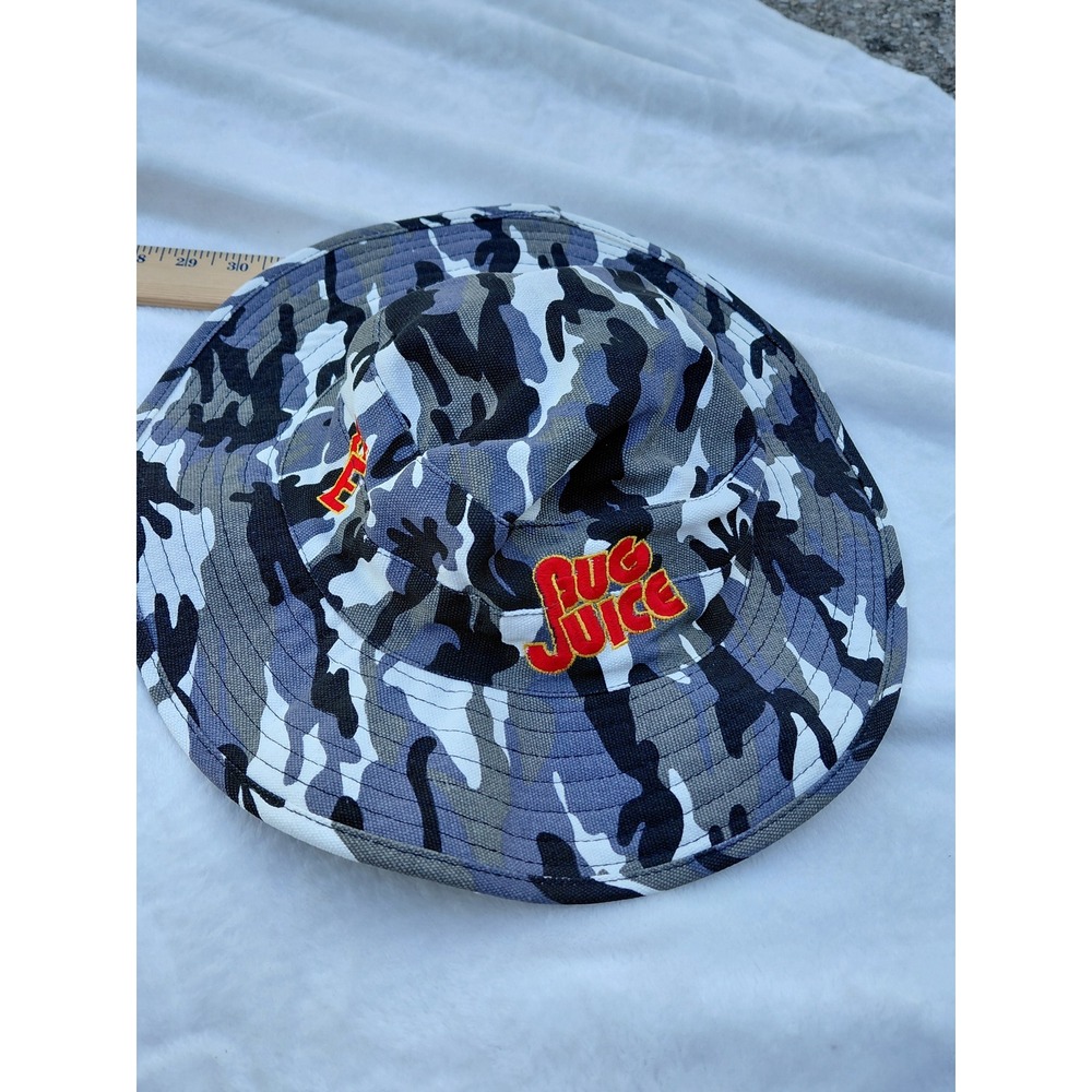 Bug Juice Mens Camo Bucket Hat Grey White Black Boonie Sun Hat Adjustable Strap